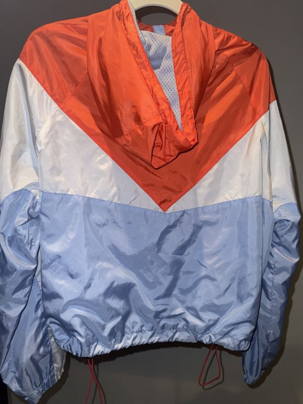 H&M Divided Colorblock Windbreaker Jacket Orange Blue White Size L - Picture 2 of 5